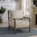 Coaster Blanchett Upholstered Accent Chair with Spindle Accent White and Navy White