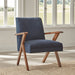 Coaster Cheryl Wooden Arms Accent Chair Dark Blue and Walnut Default Title