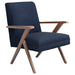 Coaster Cheryl Wooden Arms Accent Chair Dark Blue and Walnut Default Title