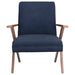 Coaster Cheryl Wooden Arms Accent Chair Dark Blue and Walnut Default Title