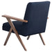 Coaster Cheryl Wooden Arms Accent Chair Dark Blue and Walnut Default Title