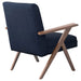 Coaster Cheryl Wooden Arms Accent Chair Dark Blue and Walnut Default Title