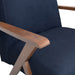 Coaster Cheryl Wooden Arms Accent Chair Dark Blue and Walnut Default Title