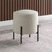 Coaster Basye Round Upholstered Ottoman Beige and Matte Black Default Title