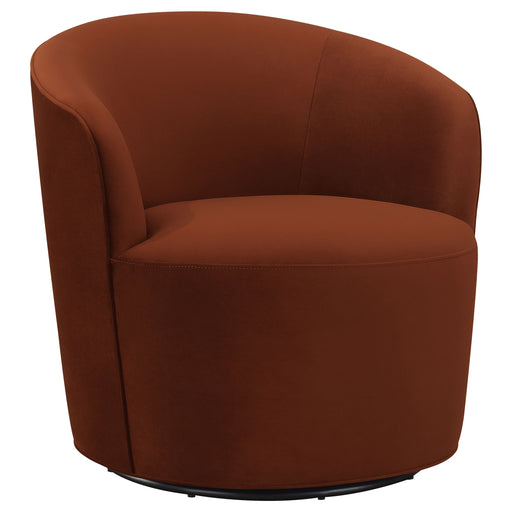 Coaster Joyce Upholstered Swivel Barrel Chair White