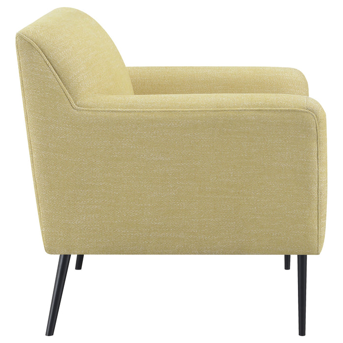 Coaster Darlene Upholstered Track Arms Accent Chair Lemon Default Title