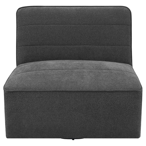 Coaster Cobie Upholstered Swivel Armless Chair Dark Charcoal Default Title