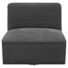 Coaster Cobie Upholstered Swivel Armless Chair Dark Charcoal Default Title