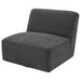 Coaster Cobie Upholstered Swivel Armless Chair Dark Charcoal Default Title