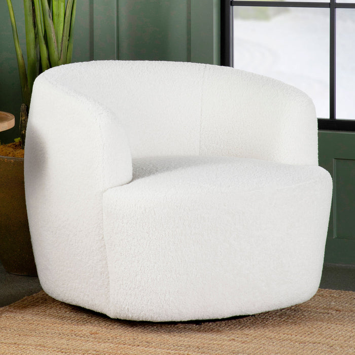 Coaster Hudson Upholstered Swivel Chair Natural Default Title