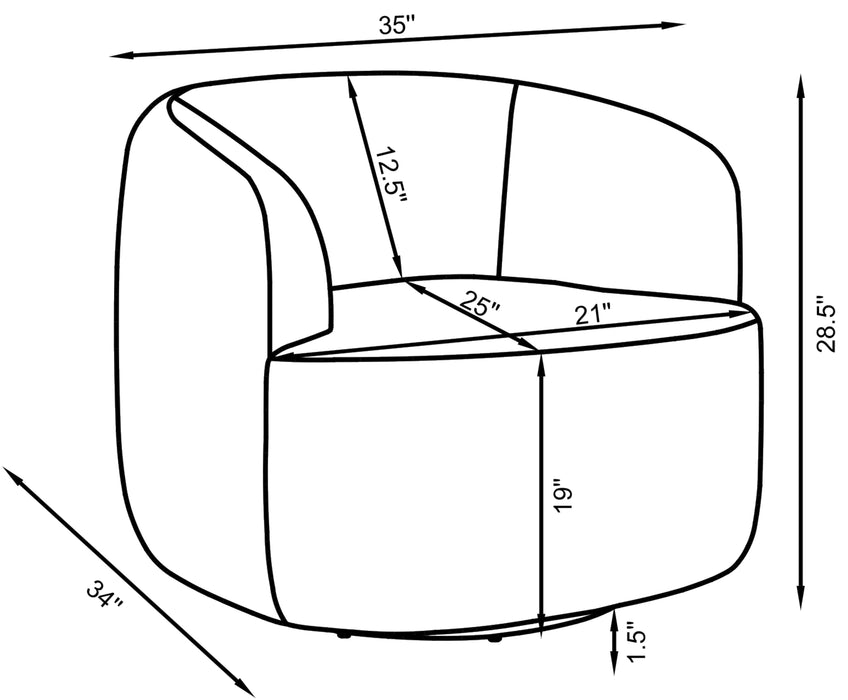 Coaster Hudson Upholstered Swivel Chair Natural Default Title