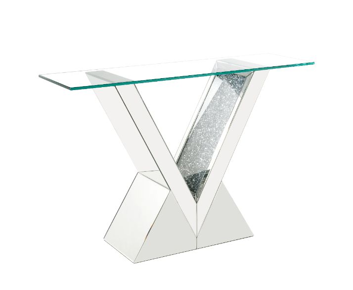 Noralie Glam Rectangular Console Table with "V" Shape Pedestal Base