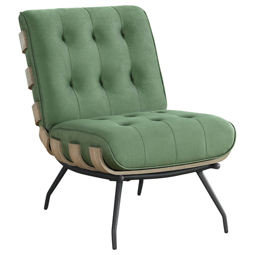 Coaster Aloma Armless Tufted Accent Chair Green Green