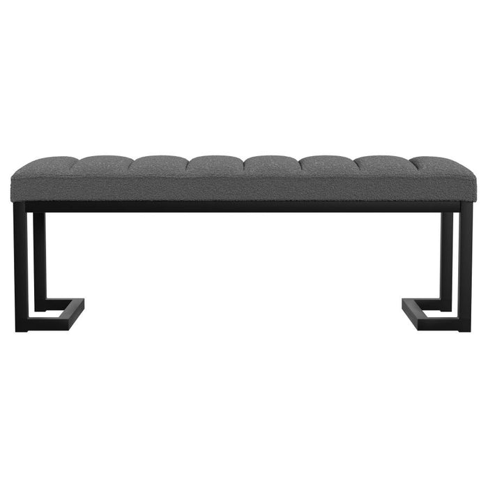 Mesa Boucle Upholstered Tufted Accent Bench Charcoal