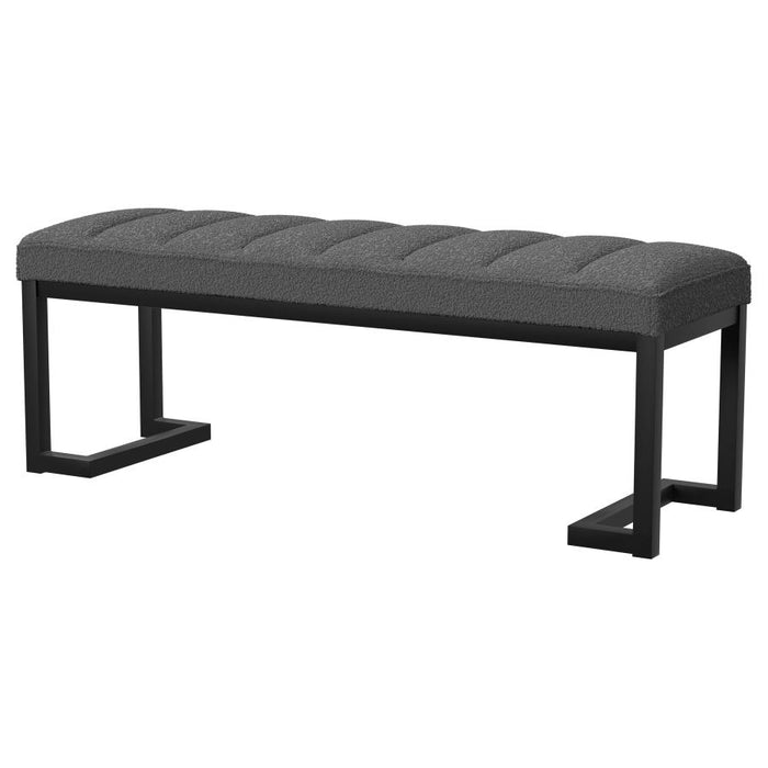 Mesa Boucle Upholstered Tufted Accent Bench Charcoal