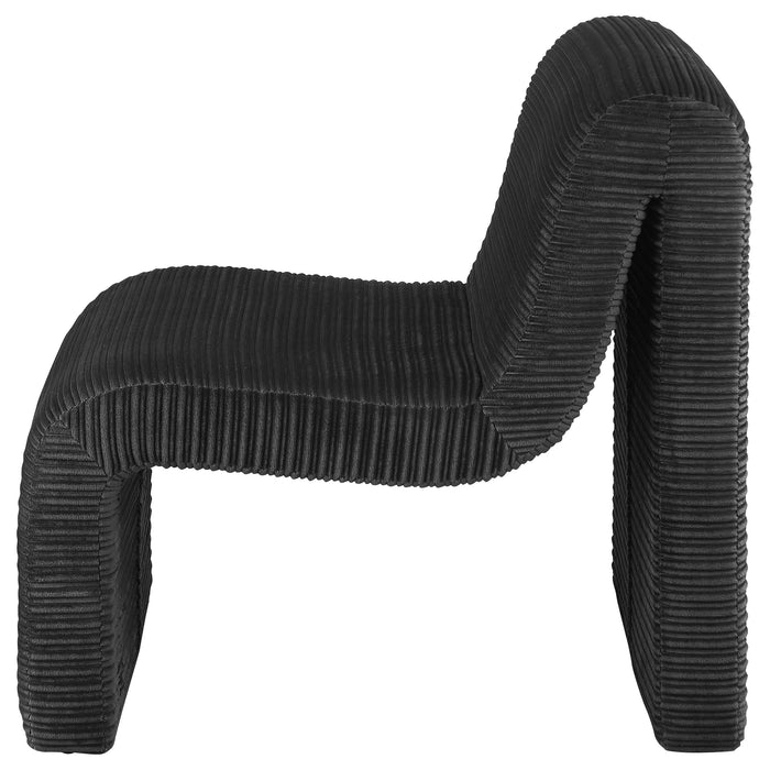 Drayton Upholstered Curved Armless Accent Chair Black