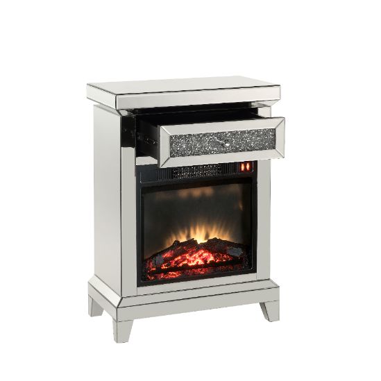 Noralie 1 Drawer Glam Fireplace