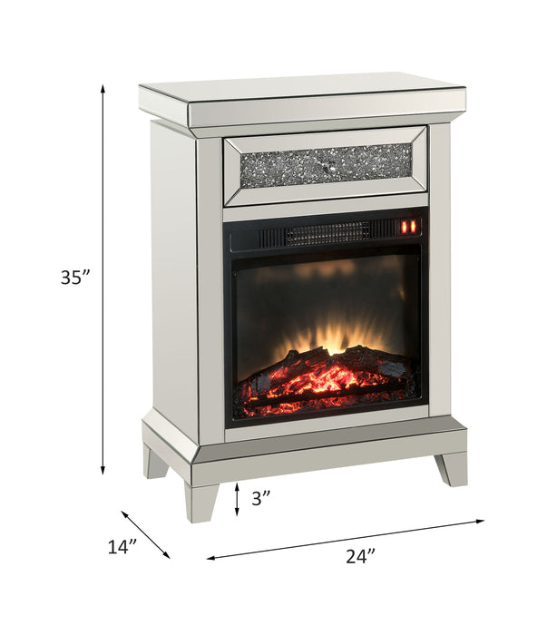 Noralie 1 Drawer Glam Fireplace