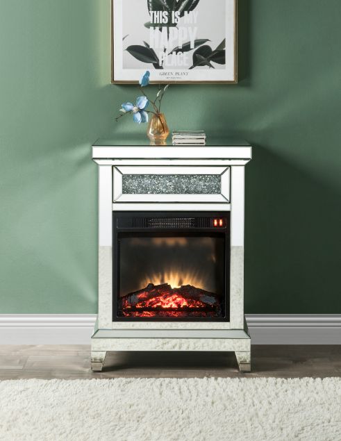 Noralie 1 Drawer Glam Fireplace