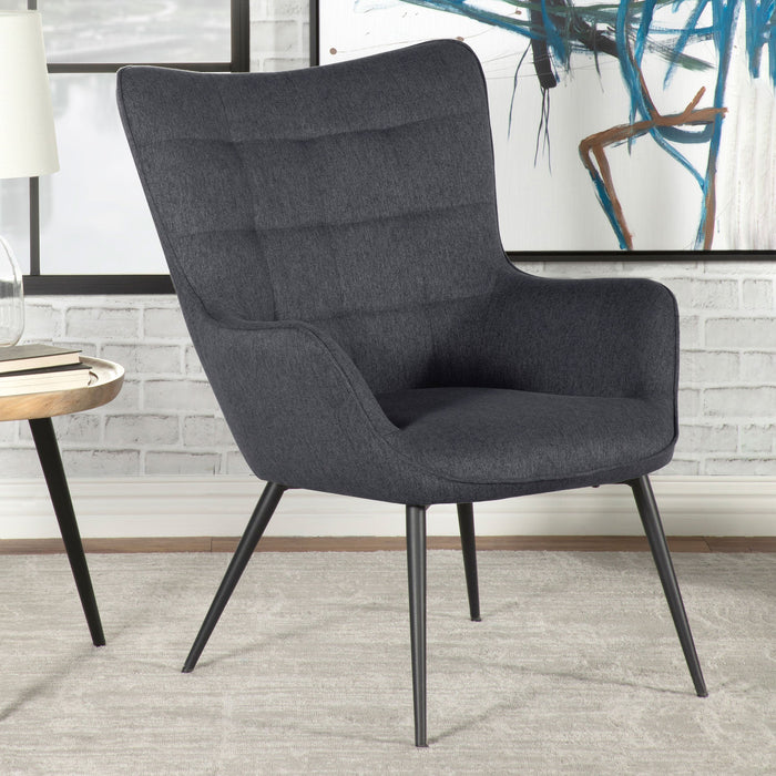 Coaster Isla Upholstered Flared Arms Accent Chair with Grid Tufted Default Title