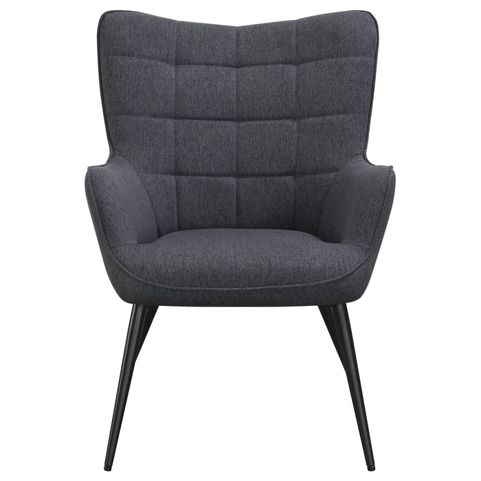 Coaster Isla Upholstered Flared Arms Accent Chair with Grid Tufted Default Title