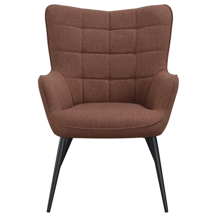 Coaster Isla Upholstered Flared Arms Accent Chair with Grid Tufted Default Title