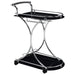 Coaster Elfman 2-shelve Serving Cart Chrome and Black Black