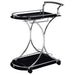 Coaster Elfman 2-shelve Serving Cart Chrome and Black White