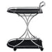 Coaster Elfman 2-shelve Serving Cart Chrome and Black White