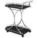 Coaster Elfman 2-shelve Serving Cart Chrome and Black White