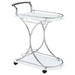 Coaster Elfman 2-shelve Serving Cart Chrome and Black White