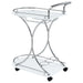 Coaster Elfman 2-shelve Serving Cart Chrome and Black White