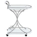 Coaster Elfman 2-shelve Serving Cart Chrome and Black White