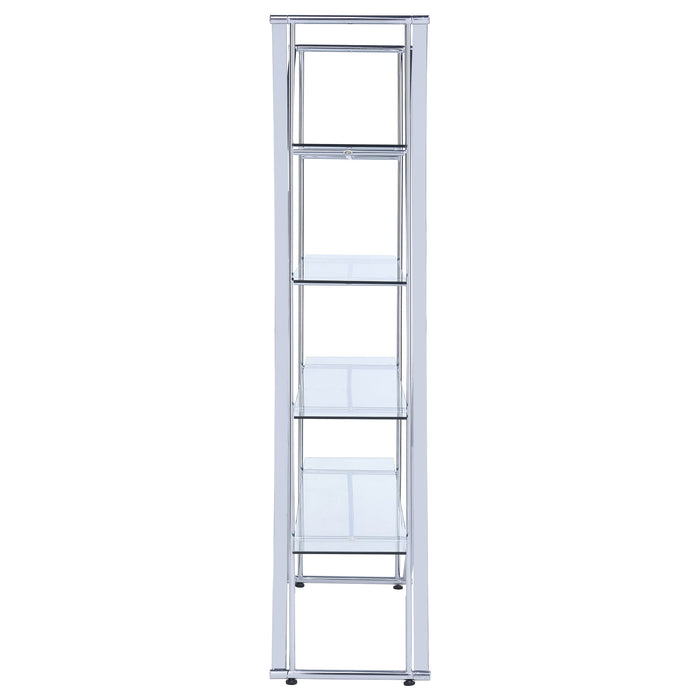 Coaster Larson 4-tier Bookcase Chrome and Clear