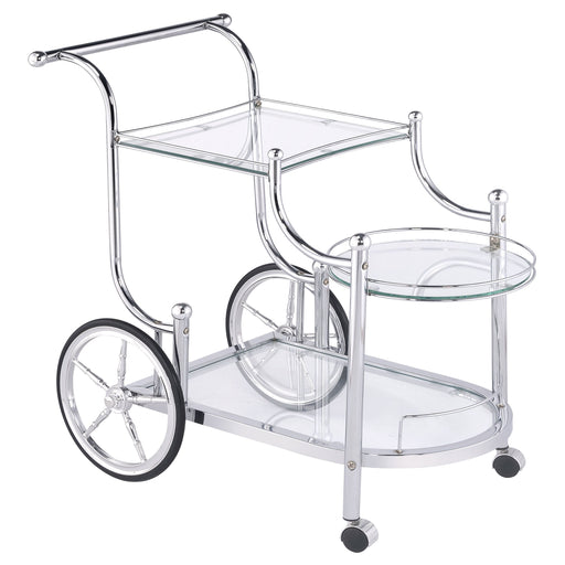 Coaster Sarandon 3-tier Serving Cart Chrome and Clear Default Title