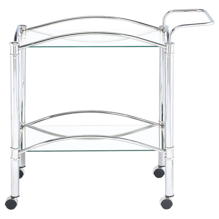 Coaster Shadix 2-tier Serving Cart with Glass Top Chrome and Clear Default Title