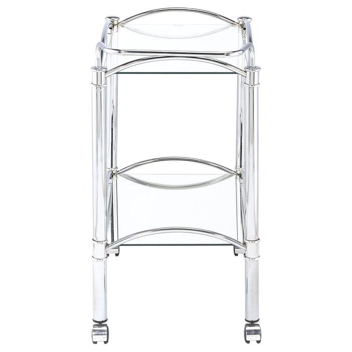 Coaster Shadix 2-tier Serving Cart with Glass Top Chrome and Clear Default Title