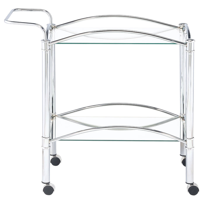 Coaster Shadix 2-tier Serving Cart with Glass Top Chrome and Clear Default Title