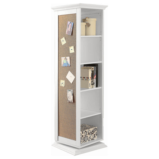 Coaster Robinsons Swivel Accent Cabinet with Cork Board White Default Title