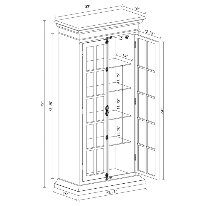 Coaster Toni 2-door Tall Cabinet Antique White Default Title