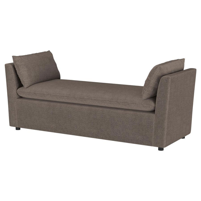 Robin Upholstered Accent Bench with Armrests Brown