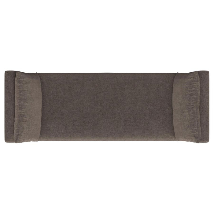 Robin Upholstered Accent Bench with Armrests Brown