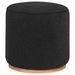 Coaster Zena Faux Sheepskin Upholstered Round Ottoman Black Black