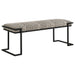 Alfaro Fabric Upholstered Accent Bench Black and White