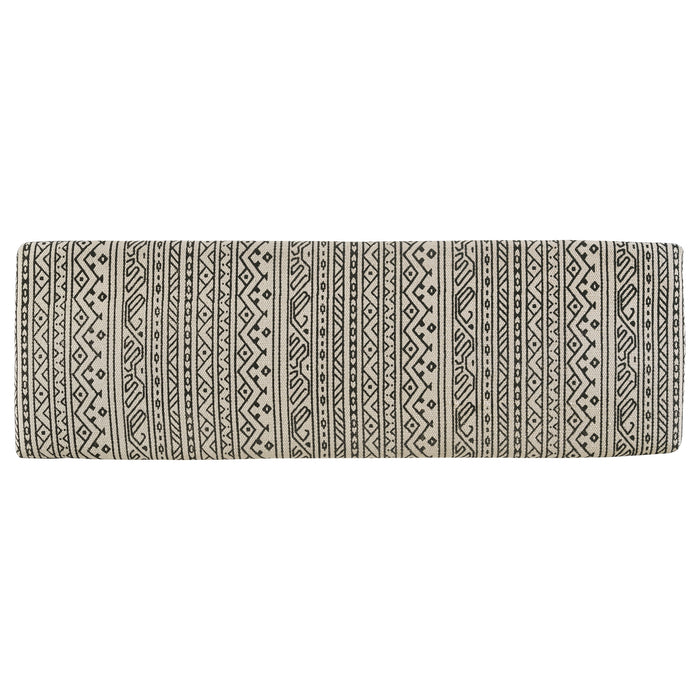 Alfaro Fabric Upholstered Accent Bench Black and White