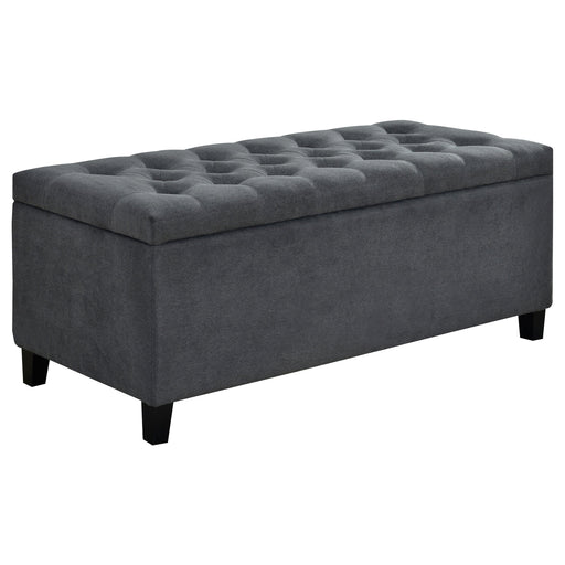 Coaster Cababi Upholstered Storage Bench Black and White Default Title