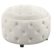 Coaster Angelina Tufted Storage Round Ottoman Pearl Default Title