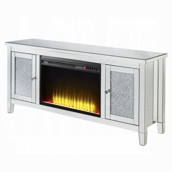 Noralie Glam TV Stand with Fireplace with Tapered Legs