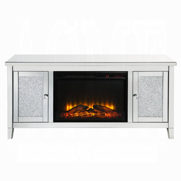 Noralie Glam TV Stand with Fireplace with Tapered Legs