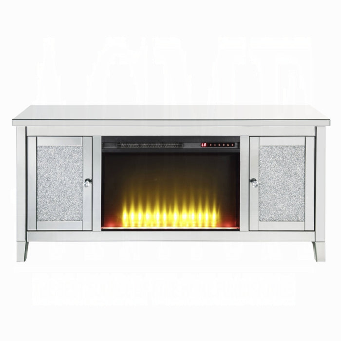 Noralie Glam TV Stand with Fireplace with Tapered Legs